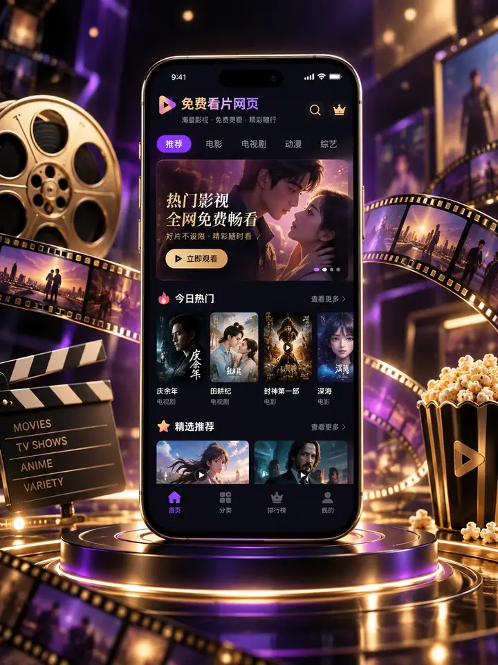 免费看片网页APP移动端展示
